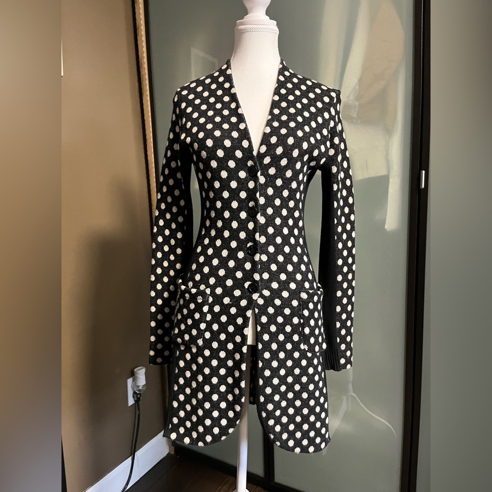 Black dotted cardigan size small made in Italy